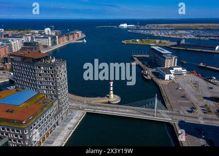 Europa, Skandinavien, Schweden. Skania. Malmoe. Hafen Inre Hamnen. Leuchtturm von Malmö Stockfoto