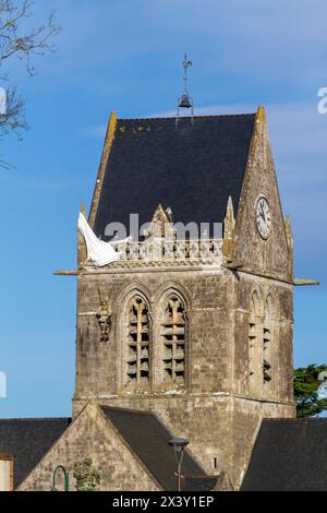Frankreich, Calvados (14), Basse Normandie, eglise de Sainte-Mere-eglise Stockfoto