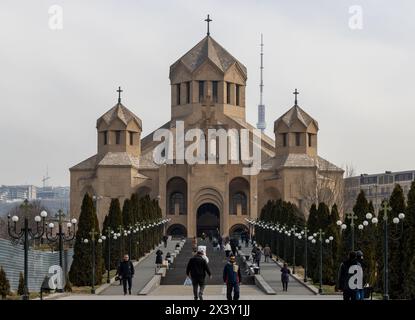 Jerewan, Armenien 13. Februar 2024: St. Gregor Der Illuminatorenkathedrale Stockfoto