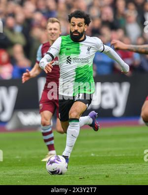 27. April 2024 - West Ham United gegen Liverpool - Premier League - London Stadium. Liverpool's Mo Salah in Aktion. Bild : Mark Pain / Alamy Live News Stockfoto