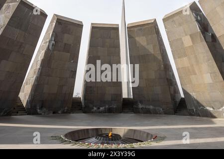 Armenische Völkermord-Gedenkstätte. Es ist ein Denkmal für den Völkermord an den Armeniern, der zwischen 1915 und 1923 vom Osmanischen Reich begangen wurde Stockfoto