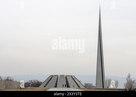 Armenische Völkermord-Gedenkstätte. Es ist ein Denkmal für den Völkermord an den Armeniern, der zwischen 1915 und 1923 vom Osmanischen Reich begangen wurde Stockfoto