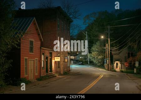 Nachtszene in Rhinecliff, New York Stockfoto