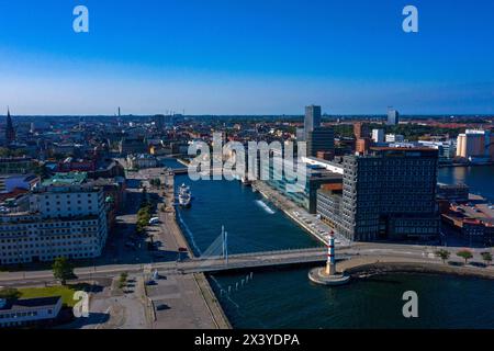 Europa, Skandinavien, Schweden. Skania. Malmoe. Hafen Inre Hamnen. Leuchtturm von Malmö Stockfoto