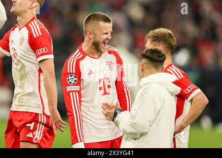 München, Deutschland. April 2024. firo : 17.04.2024, Fußball, Champions League, Saison 2023/2024, Viertelfinale, Rückspiel, FC Bayern München - Arsenal London, Eric Dier, Halbfigur, Geste, Jubilation, Quelle: dpa/Alamy Live News Stockfoto