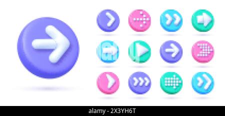 Pfeile 3D Set, tolles Design für jeden Zweck. Moderne Infografik-Vorlage für Webdesign. Vektor-3D-Illustration Stock Vektor