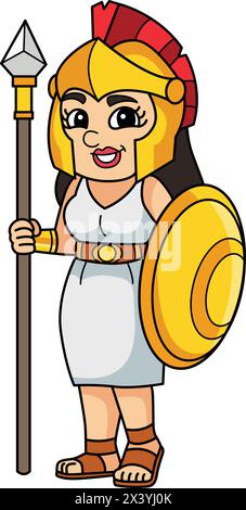 Athena griechische Göttin Vektor-Cartoon ClipArt Stock Vektor