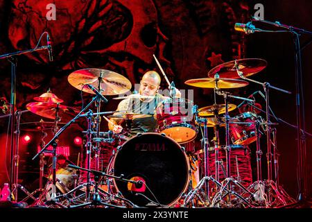 Italien 17. August 2023 Eloy Casagrande Lopes - Ex Sepultura und neuer Slipknot Schlagzeuger - live in Brescia © Andrea Ripamonti / Alamy Stockfoto