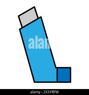 Asthma-Inhalator-Design-Symbol, Medizin-Gesundheitspflege-Zeichen, grafische Vektor-Illustration. Stock Vektor