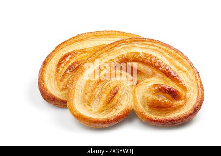 Plätzchen Blätterteig isoliert auf weißem Hintergrund. Mit Beschneidungspfad für die Menügestaltung Stockfoto