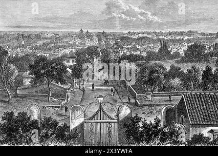 Stadt Catania an der Ostküste Siziliens in der Nähe des Ätna, Italia, Südeuropa, historische Abbildung 1880 Stockfoto