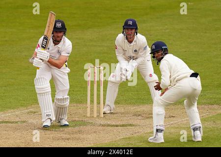 Bristol, Großbritannien, 29. April 2024. James Bracey, der in Gloucestershire während des Spiels der Vitality County Championship Division 2 zwischen Gloucestershire und Middlesex spielte. Quelle: Robbie Stephenson/Gloucestershire Cricket/Alamy Live News Stockfoto