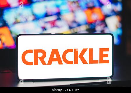 Brasilien. April 2024. In dieser Abbildung wird das Crackle-Logo auf einem Smartphone-Bildschirm angezeigt. (Foto von Rafael Henrique/SOPA Images/SIPA USA) *** ausschließlich für redaktionelle Nachrichten *** Credit: SIPA USA/Alamy Live News Stockfoto