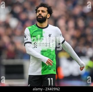 27. April 2024 - West Ham United gegen Liverpool - Premier League - London Stadium. Liverpool's Mo Salah in Aktion. Bild : Mark Pain / Alamy Live News Stockfoto