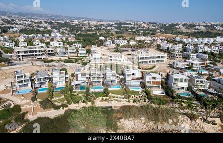 Luftaufnahme der Küste von Chloraka, Paphos, Zypern Stockfoto