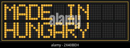 Hergestellt in Ungarn Grafik und Label. Element der Wirkung für die Verwendung, die Sie daraus machen möchten. Stock Vektor