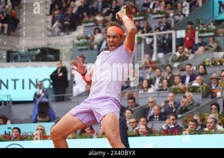 Madrid, Spanien. April 2024. Rafa Nadal und Pedro Cachinl während der Masters Series Madrid am Montag, 29. April 2024. Quelle: CORDON PRESS/Alamy Live News Stockfoto