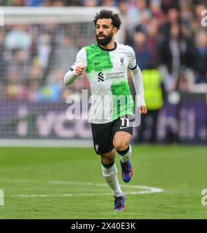 27. April 2024 - West Ham United gegen Liverpool - Premier League - London Stadium. Liverpool's Mo Salah in Aktion. Bild : Mark Pain / Alamy Live News Stockfoto