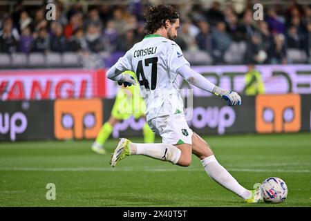 Florenz, Italien. April 2024. US Sassuolo Torhüter Andrea Consigli während ACF Fiorentina gegen US Sassuolo, italienisches Fußball Serie A Spiel in Florenz, Italien, 28. April 2024 Credit: Independent Photo Agency/Alamy Live News Stockfoto