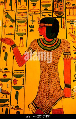 Kunstwerk im Grab von Nefertari, Tal der Königinnen, in der Nähe von Luxor, Ägypten; Luxor, Ägypten Stockfoto