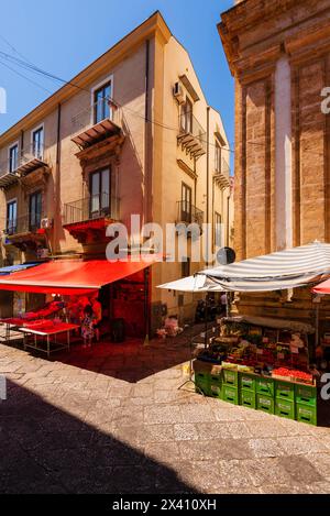 Freiluftmarkt Ballaro in Palermo, Sizilien; Palermo, Sizilien, Italien Stockfoto