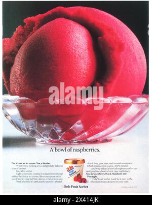 1986 Dole Fruit Sorbet Ad Stockfoto