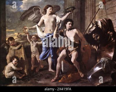 POUSSIN, Nicolas (* 1594, Les Andelys, d. 1665, Roma) The Triumph of David 1630-31 Öl auf Leinwand, 100 x 130 cm Museo del Prado, Madrid --- Schlüsselwörter: ----------------- Autor: POUSSIN, Nicolas Titel: Der Triumph Davids Zeitlinie: 1601-1650 Schule: Französisch Form: Malerei Typ: Religiös Stockfoto