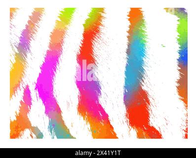 Hintergrund aus farbigem Zebra- oder Tigerfell. Nicht AI, Vektorillustration Stock Vektor
