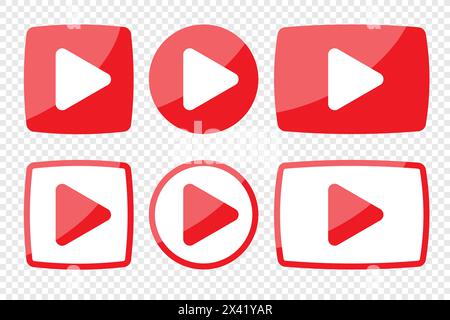 Symbolvektor der Wiedergabetaste. Startschild für Musikvideo Stock Vektor