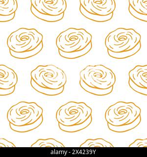 Gebäck, süße Bäckerei, Donuts mit nahtlosem Muster. Stock Vektor