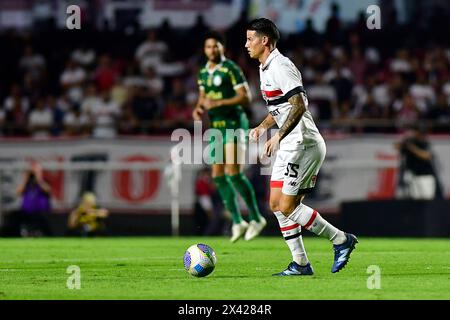 São Paulo (SP), 29/04/2024 - Futebol/São PAULO-PALMEIRAS - James Rodriguez aus São Paulo - Spiel zwischen São Paulo x Palmeiras, gültig für die vierte Runde der brasilianischen Meisterschaft, die am Abend dieses Montag, 29. Im MorumBIS-Stadion südlich von São Paulo, ausgetragen wird. (Foto: Eduardo Carmim/Alamy Live News) Stockfoto