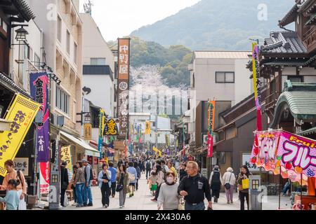 Konpira-Schrein Omotesando Straße. Kotohira, Kagawa, Japan. Stockfoto