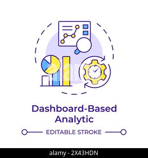 Dashboard-basiertes analytisches mehrfarbiges Konzeptsymbol Stock Vektor