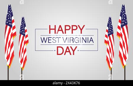 Lebendiges Design zu Ehren des West Virginia Day Stock Vektor