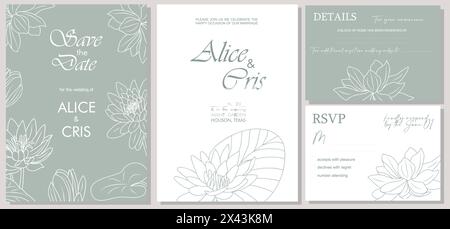 Elegante Hochzeitseinladung, Vorlage „Save the Date“ Stock Vektor