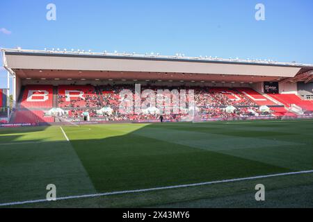 Bristol, Großbritannien. April 2024. Bristol, England, 28. April 2024 Ashton Gate, die Heimat von Bristol City während des Spiels der Barclays FA Womens Super League zwischen Bristol City Women und Manchester City WFC im Ashton Gate in Bristol, England. (Beast/SPP) Credit: SPP Sport Press Photo. /Alamy Live News Stockfoto