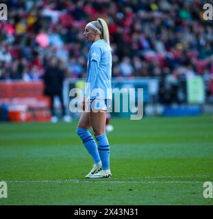 Bristol, Großbritannien. April 2024. Bristol, England, 28. April 2024 Chloe Kelly (#9 Manchester City) während des Spiels der Barclays FA Womens Super League zwischen Bristol City Women und Manchester City WFC am Ashton Gate in Bristol, England. (Beast/SPP) Credit: SPP Sport Press Photo. /Alamy Live News Stockfoto