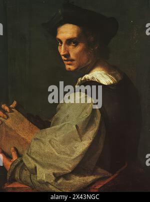 ANDREA DEL SARTO (* 1486, Firenze, d. 1530, Firenze) Portrait of a Young man - Oil on Canvas, 72 x 57 cm National Gallery, London früher galt das Gemälde als Selbstporträt. --- Schlüsselwörter: ----------------- Autor: ANDREA DEL SARTO Titel: Porträt eines jungen Mannes Zeitlinie: 1501-1550 Schule: Italienisch Form: Malerei Art: Porträt Stockfoto