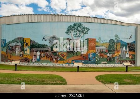 Water Tank Art, Biloela, Queensland, Australien Stockfoto