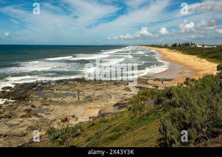 Blick auf den Strand vom Lighthouse, PT Cartwright, Buddina, Queensland, Australien Stockfoto