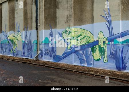 Water Reservoir Art by Street Art Murals, Green Hill, Queensland, Australien Stockfoto