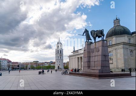 Glockenturm der Kathedrale von Vilnius, Domplatz, Vilnius, Litauen Stockfoto