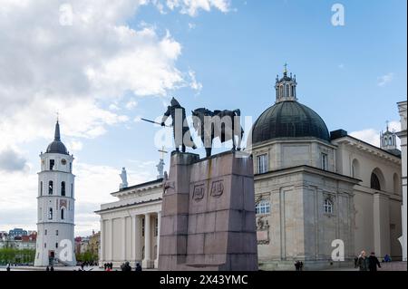 Glockenturm der Kathedrale von Vilnius, Domplatz, Vilnius, Litauen Stockfoto