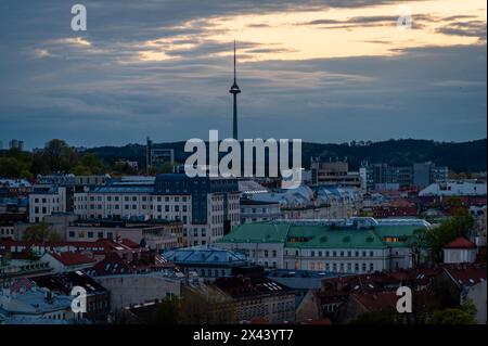 Blick vom Schlossturm Gediminas, Vilnius, Litauen Stockfoto