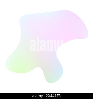 Verschwommener Verlaufsaufkleber. Abstraktes Neonelement in geometrischer Form im angesagten psychedelischen Stil der 90er und 00er Jahre. Holographische Vektor-Regenbogen-Illustration. D Stock Vektor