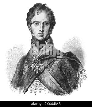 Porträt des 1. Marquess of Anglesey, Henry Paget; zweiter Befehlshaber des Duke of Wellington in der Schlacht von Waterloo. Illustration aus Cassells Geschichte Englands, Band VII. Neuausgabe um 1873-5. Stockfoto