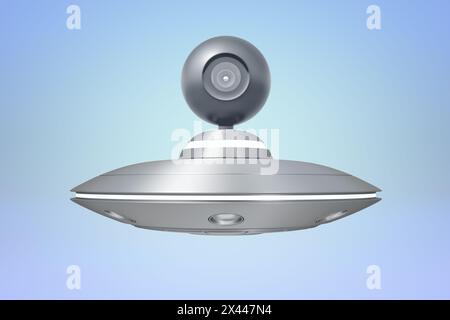 Futuristische Webcam auf Basis im UFO-Stil Stockfoto