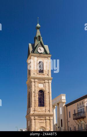 Jaffa Uhrenturm, Yefet Straße, Altstadt von Jaffa, Israel Stockfoto