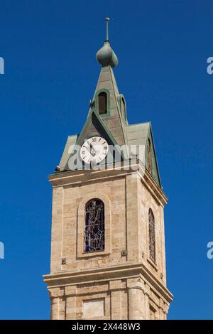 Jaffa Uhrenturm, Yefet Straße, Altstadt von Jaffa, Israel Stockfoto