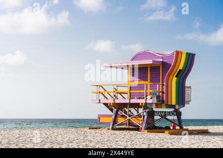 12th Street Lifeguard Tower, Miami Beach, Florida, USA Stockfoto